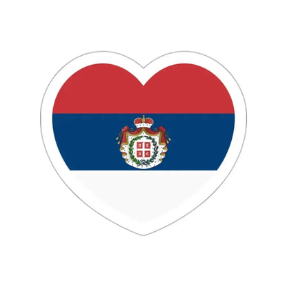 Heart Flag of Serbia 1835-1882 - STICKER Vinyl Die-Cut Decal White Die-Cut 2 Inch - The Sticker Space