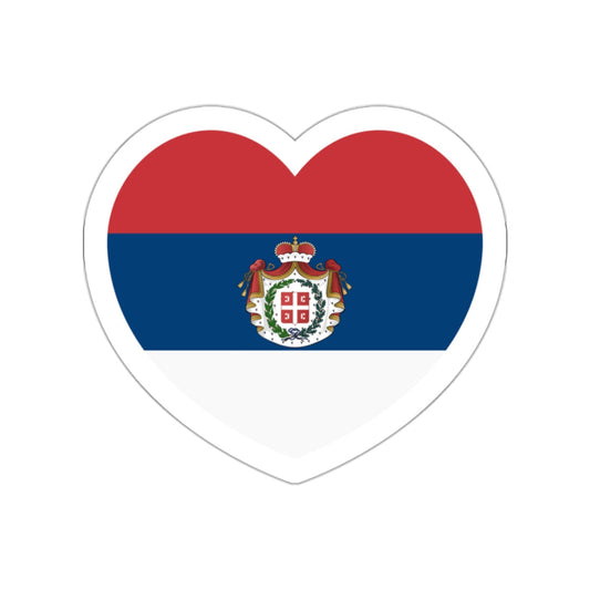 Heart Flag of Serbia 1835-1882 - STICKER Vinyl Die-Cut Decal-White-The Sticker Space