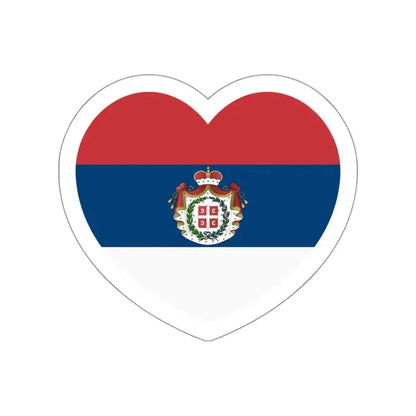 Heart Flag of Serbia 1835-1882 - STICKER Vinyl Die-Cut Decal White Die-Cut 3 Inch - The Sticker Space