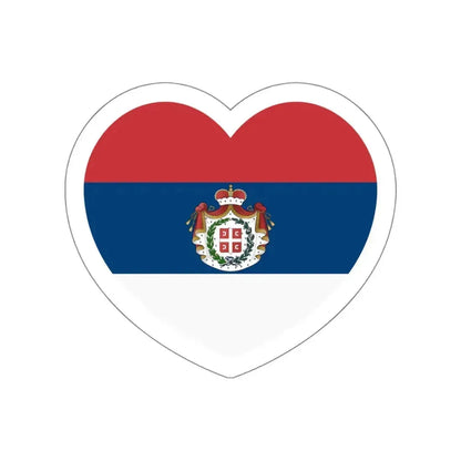 Heart Flag of Serbia 1835-1882 - STICKER Vinyl Die-Cut Decal White Die-Cut 5 Inch - The Sticker Space