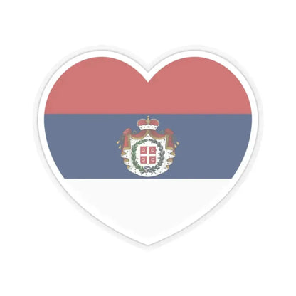 Heart Flag of Serbia 1835-1882 - STICKER Vinyl Kiss-Cut Decal 2 Inch Transparent - The Sticker Space