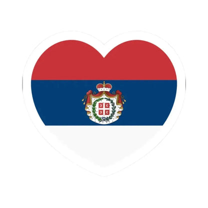 Heart Flag of Serbia 1835-1882 - STICKER Vinyl Kiss-Cut Decal 2 Inch White - The Sticker Space