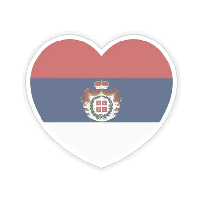 Heart Flag of Serbia 1835-1882 - STICKER Vinyl Kiss-Cut Decal 3 Inch Transparent - The Sticker Space