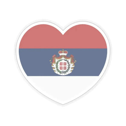 Heart Flag of Serbia 1835-1882 - STICKER Vinyl Kiss-Cut Decal 4 Inch Transparent - The Sticker Space