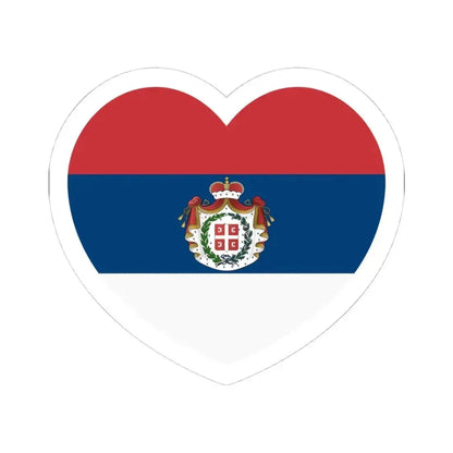 Heart Flag of Serbia 1835-1882 - STICKER Vinyl Kiss-Cut Decal 4 Inch White - The Sticker Space