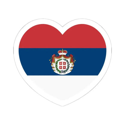 Heart Flag of Serbia 1835-1882 - STICKER Vinyl Kiss-Cut Decal 6 Inch White - The Sticker Space
