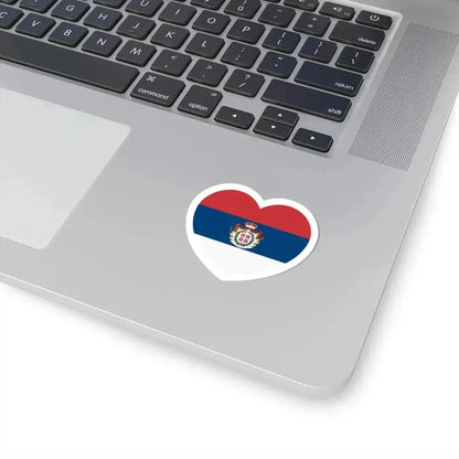 Heart Flag of Serbia 1835-1882 - STICKER Vinyl Kiss-Cut Decal - The Sticker Space