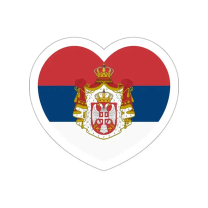 Heart Flag of Serbia 1882-1918 - STICKER Vinyl Die-Cut Decal White Die-Cut 2 Inch - The Sticker Space