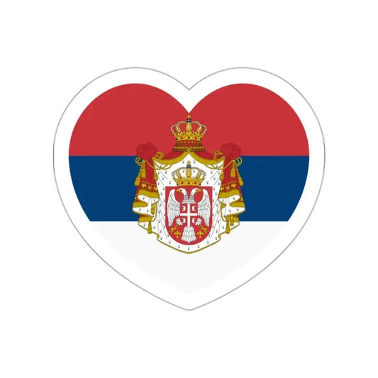Heart Flag of Serbia 1882-1918 - STICKER Vinyl Die-Cut Decal White Die-Cut 2 Inch - The Sticker Space