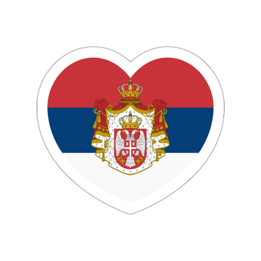 Heart Flag of Serbia 1882-1918 - STICKER Vinyl Die-Cut Decal-White-The Sticker Space