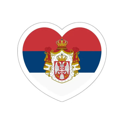 Heart Flag of Serbia 1882-1918 - STICKER Vinyl Die-Cut Decal White Die-Cut 3 Inch - The Sticker Space