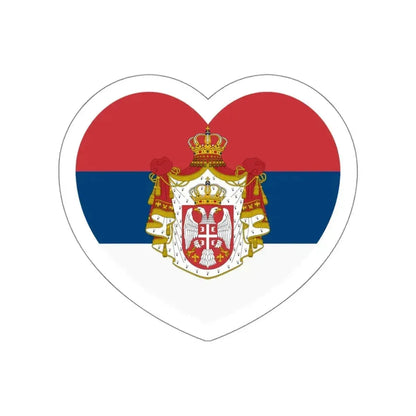Heart Flag of Serbia 1882-1918 - STICKER Vinyl Die-Cut Decal White Die-Cut 4 Inch - The Sticker Space