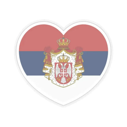 Heart Flag of Serbia 1882-1918 - STICKER Vinyl Kiss-Cut Decal 2 Inch Transparent - The Sticker Space