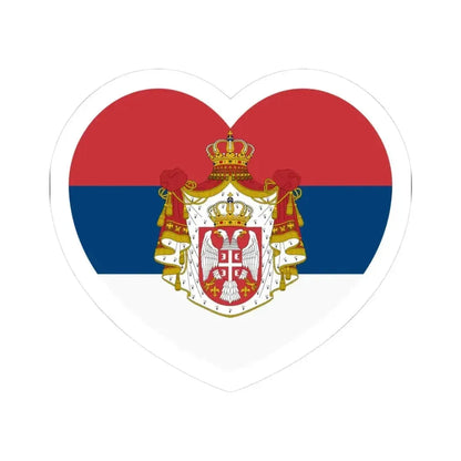 Heart Flag of Serbia 1882-1918 - STICKER Vinyl Kiss-Cut Decal 3 Inch White - The Sticker Space