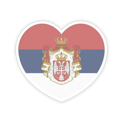 Heart Flag of Serbia 1882-1918 - STICKER Vinyl Kiss-Cut Decal 4 Inch Transparent - The Sticker Space
