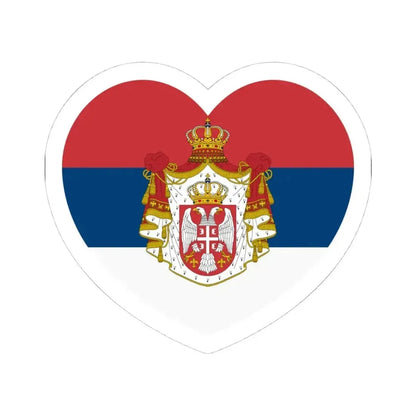 Heart Flag of Serbia 1882-1918 - STICKER Vinyl Kiss-Cut Decal 4 Inch White - The Sticker Space