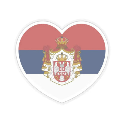 Heart Flag of Serbia 1882-1918 - STICKER Vinyl Kiss-Cut Decal 6 Inch Transparent - The Sticker Space