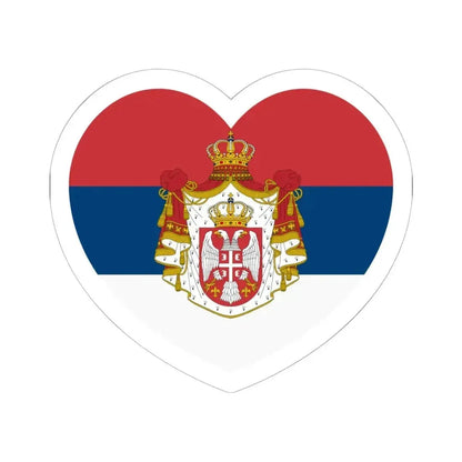 Heart Flag of Serbia 1882-1918 - STICKER Vinyl Kiss-Cut Decal 6 Inch White - The Sticker Space