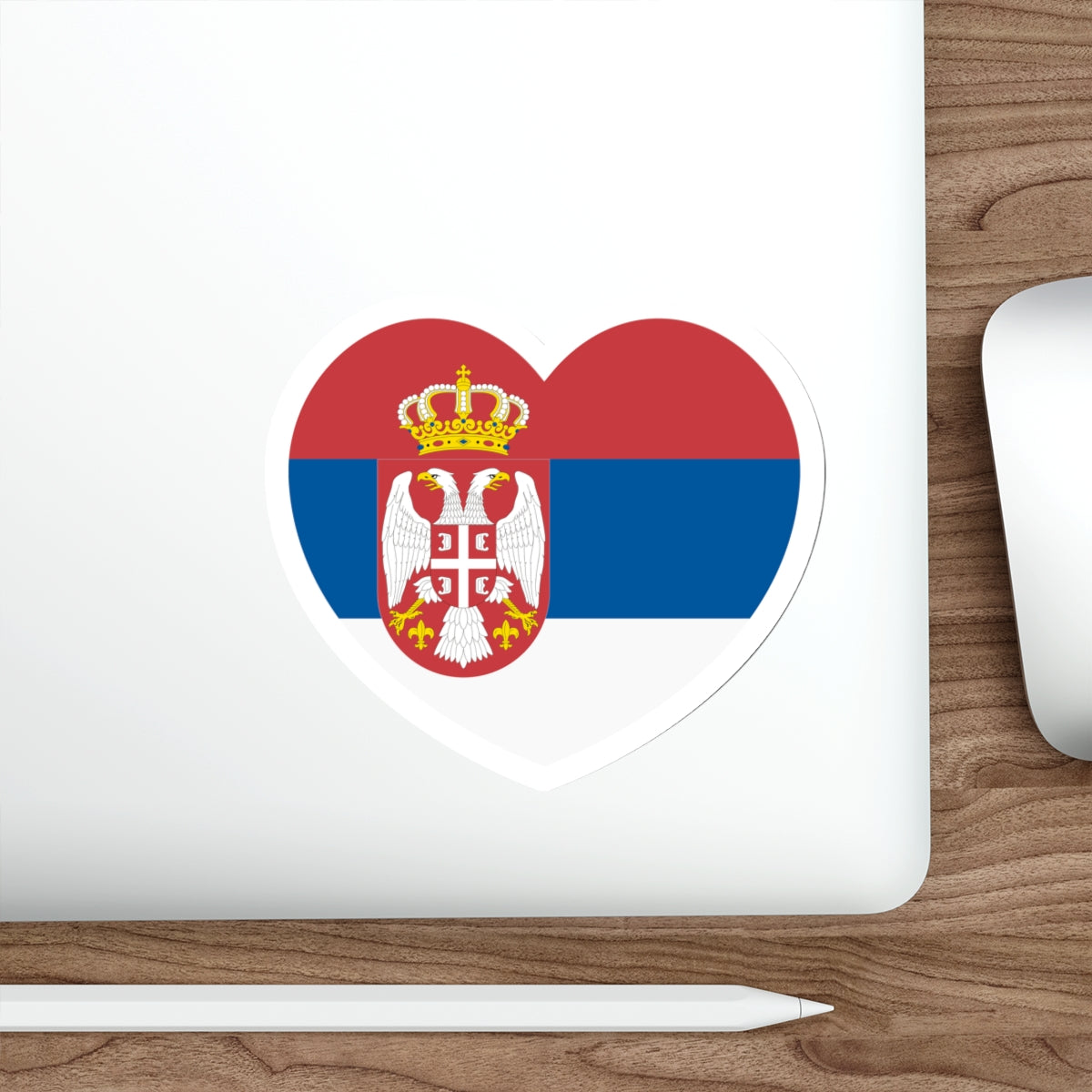 Heart Flag of Serbia 2004-2010 - STICKER Vinyl Die-Cut Decal-The Sticker Space