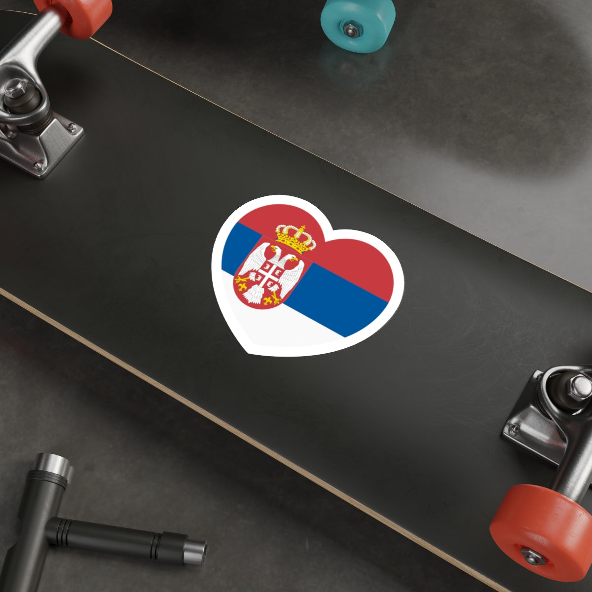 Heart Flag of Serbia 2004-2010 - STICKER Vinyl Die-Cut Decal-The Sticker Space