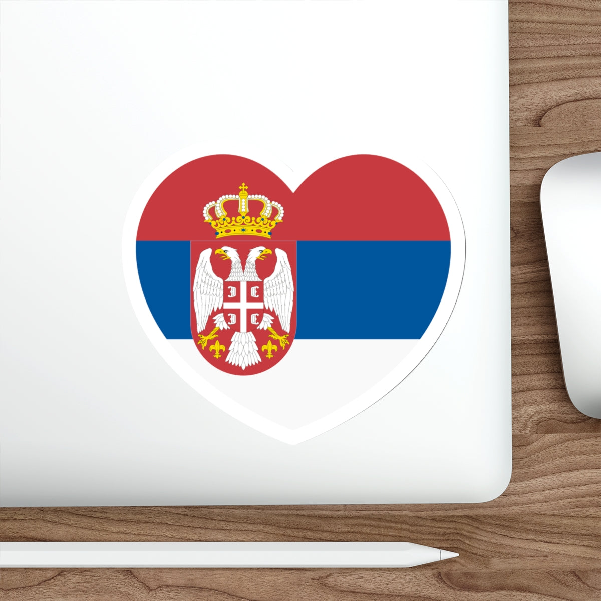 Heart Flag of Serbia 2004-2010 - STICKER Vinyl Die-Cut Decal-The Sticker Space