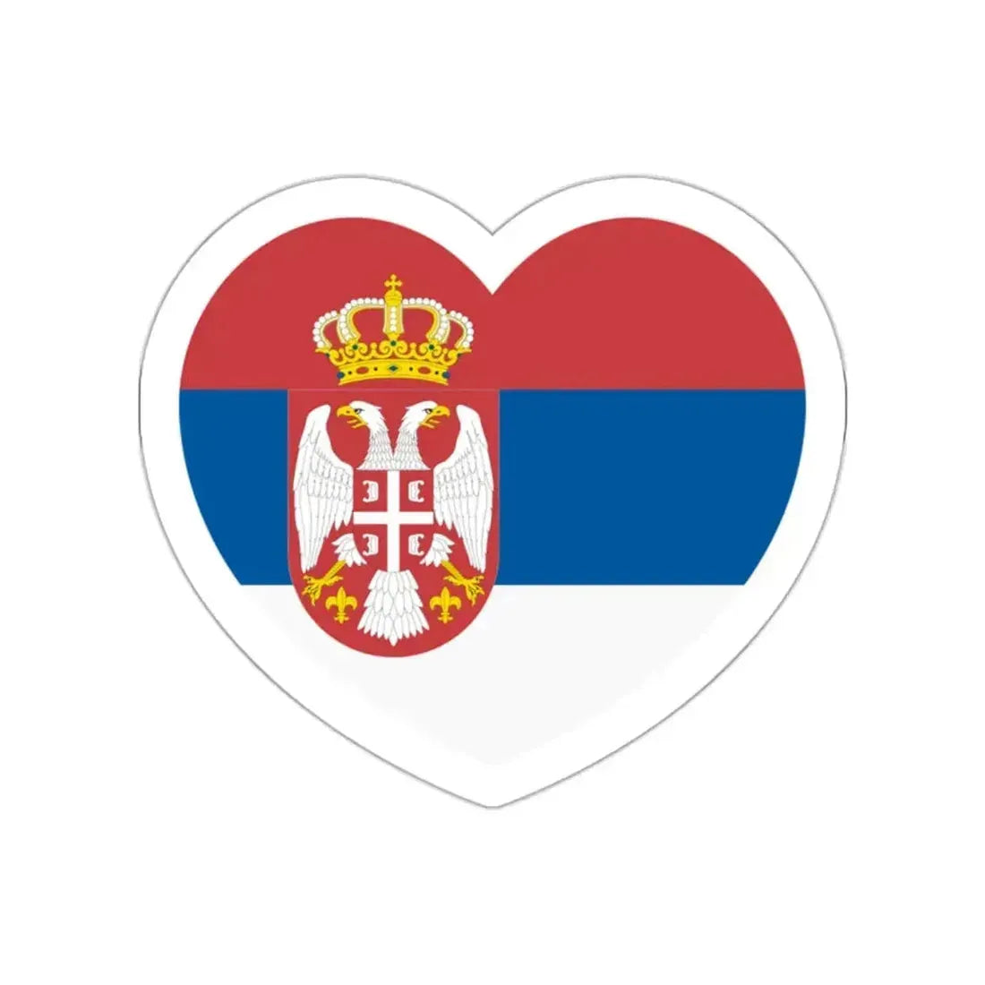 Heart Flag of Serbia 2004-2010 - STICKER Vinyl Die-Cut Decal White Die-Cut 2 Inch - The Sticker Space