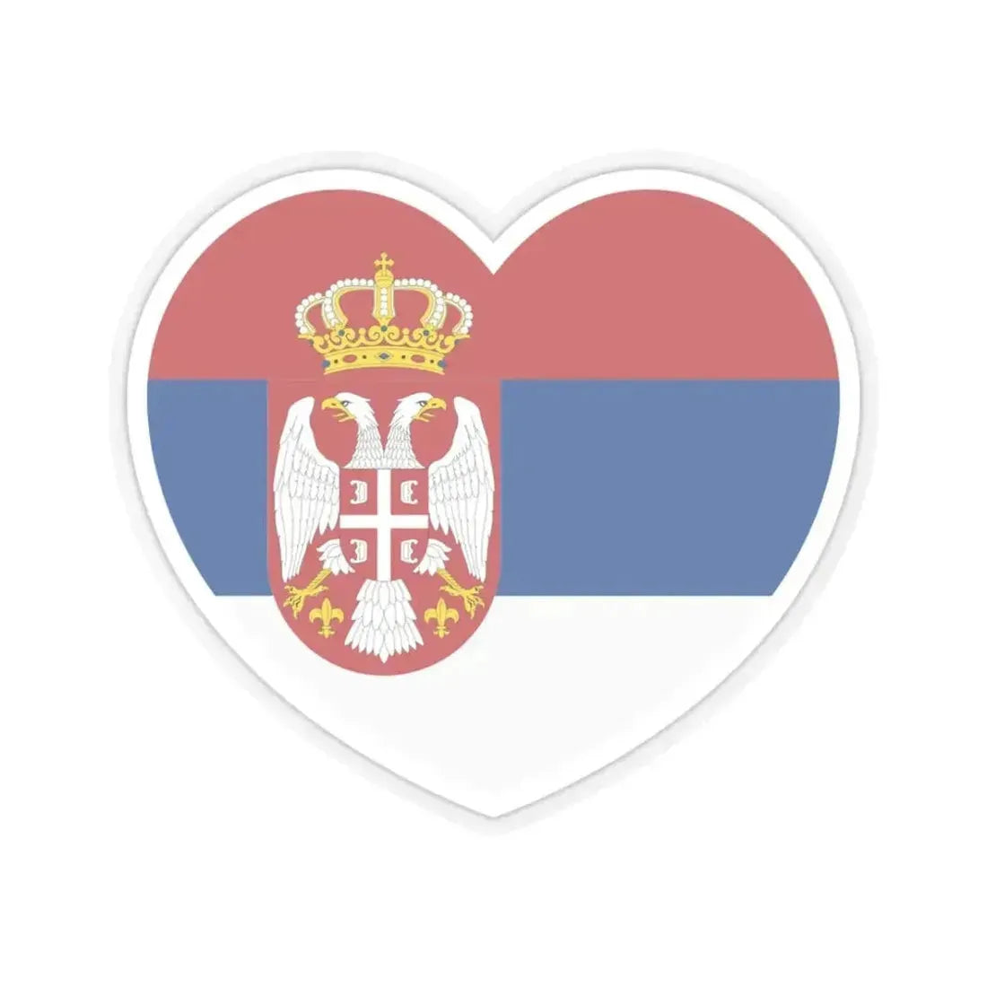 Heart Flag of Serbia 2004-2010 - STICKER Vinyl Kiss-Cut Decal 3 Inch Transparent - The Sticker Space