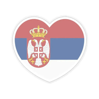Heart Flag of Serbia 2004-2010 - STICKER Vinyl Kiss-Cut Decal 6 Inch Transparent - The Sticker Space