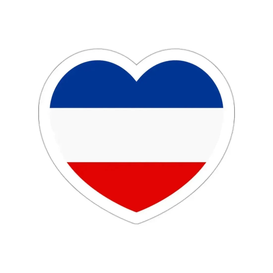 Heart Flag of Serbia and Montenegro - STICKER Vinyl Die-Cut Decal White Die-Cut 2 Inch - The Sticker Space