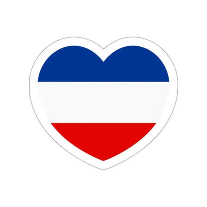 Heart Flag of Serbia and Montenegro - STICKER Vinyl Die-Cut Decal White Die-Cut 2 Inch - The Sticker Space