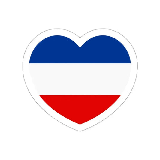 Heart Flag of Serbia and Montenegro - STICKER Vinyl Die-Cut Decal White Die-Cut 2 Inch - The Sticker Space