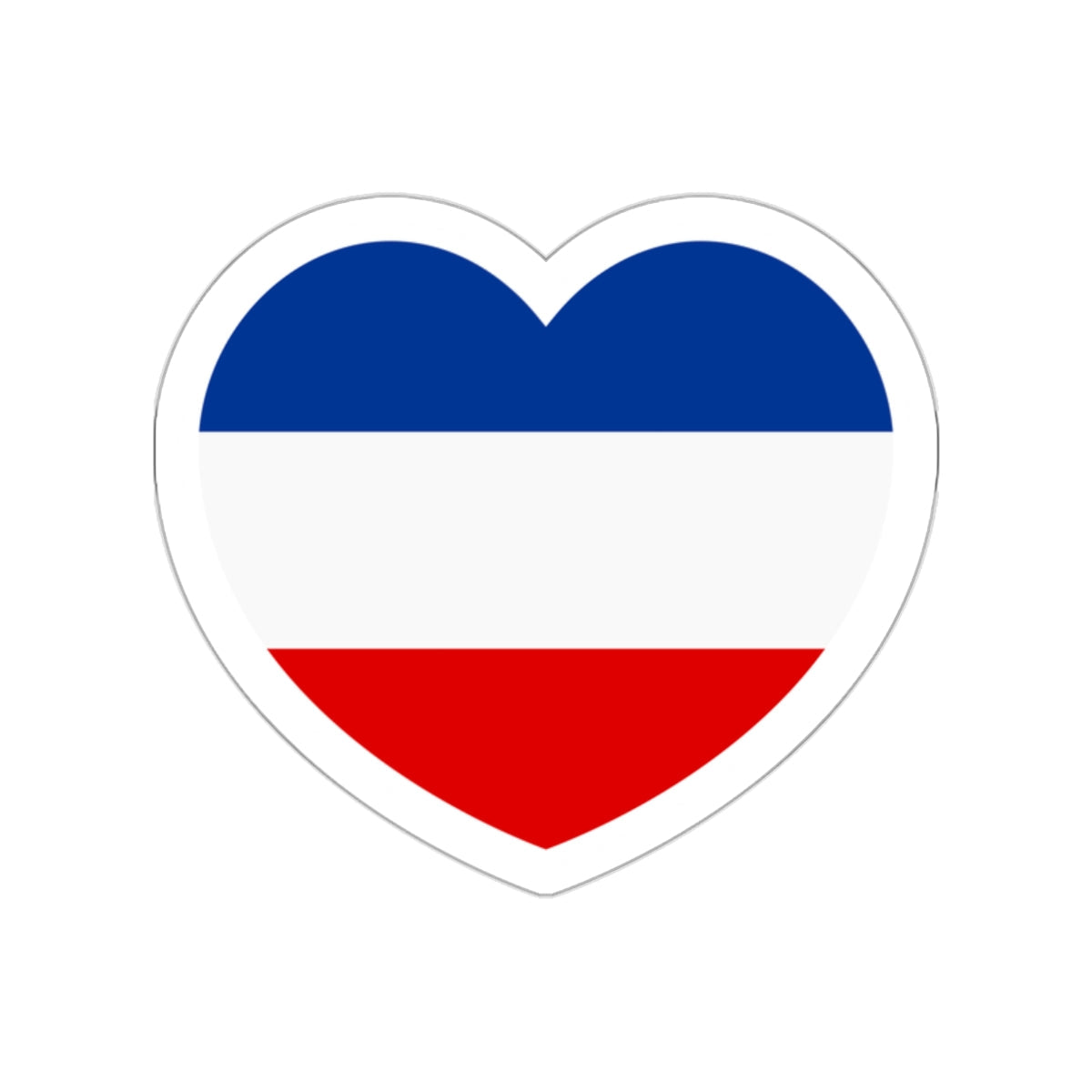 Heart Flag of Serbia and Montenegro - STICKER Vinyl Die-Cut Decal-White-The Sticker Space