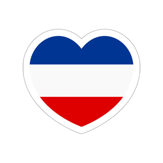 Heart Flag of Serbia and Montenegro - STICKER Vinyl Die-Cut Decal-White-The Sticker Space