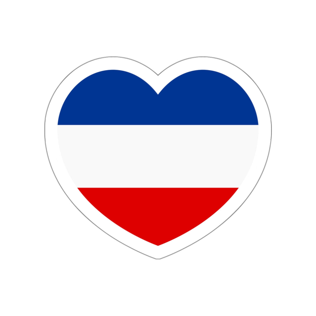 Heart Flag of Serbia and Montenegro - STICKER Vinyl Die-Cut Decal-White-The Sticker Space