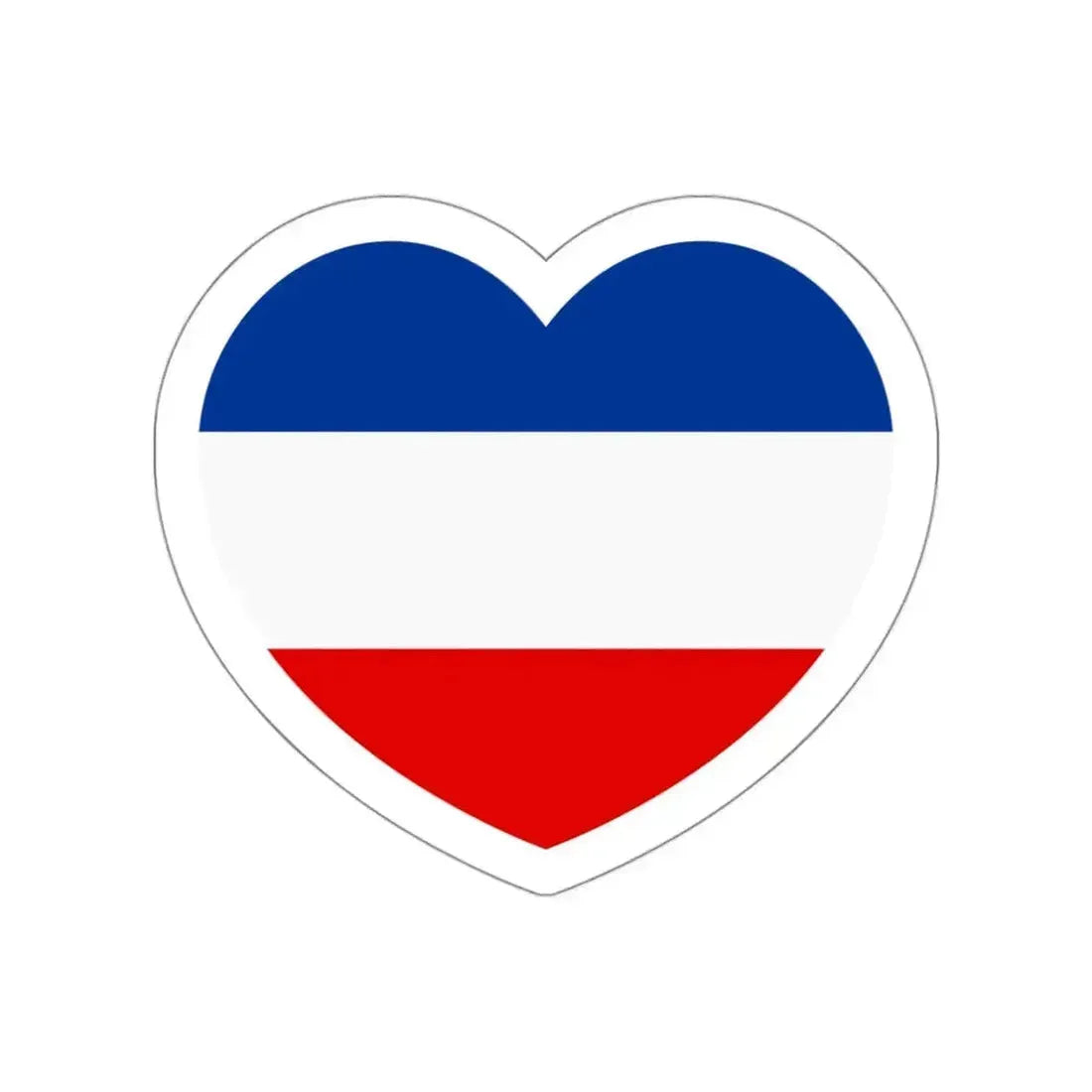 Heart Flag of Serbia and Montenegro - STICKER Vinyl Die-Cut Decal White Die-Cut 3 Inch - The Sticker Space