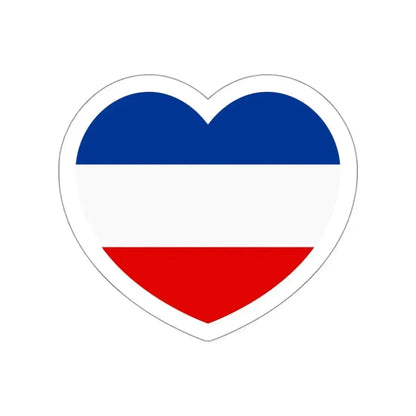 Heart Flag of Serbia and Montenegro - STICKER Vinyl Die-Cut Decal White Die-Cut 3 Inch - The Sticker Space