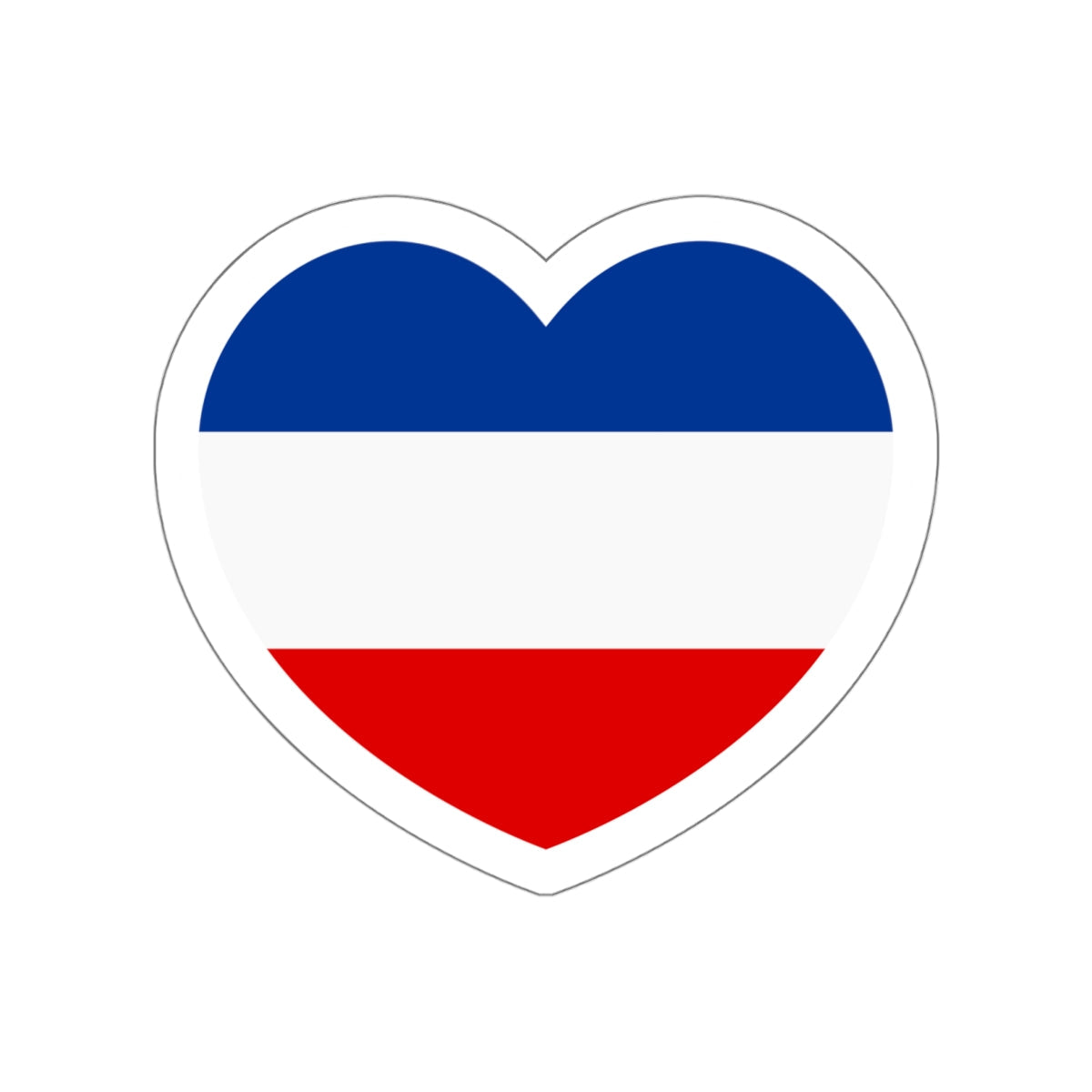 Heart Flag of Serbia and Montenegro - STICKER Vinyl Die-Cut Decal-White-The Sticker Space