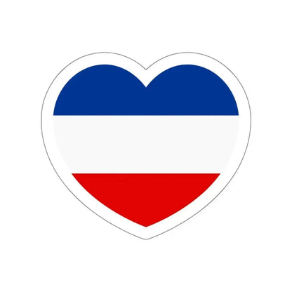Heart Flag of Serbia and Montenegro - STICKER Vinyl Die-Cut Decal White Die-Cut 5 Inch - The Sticker Space