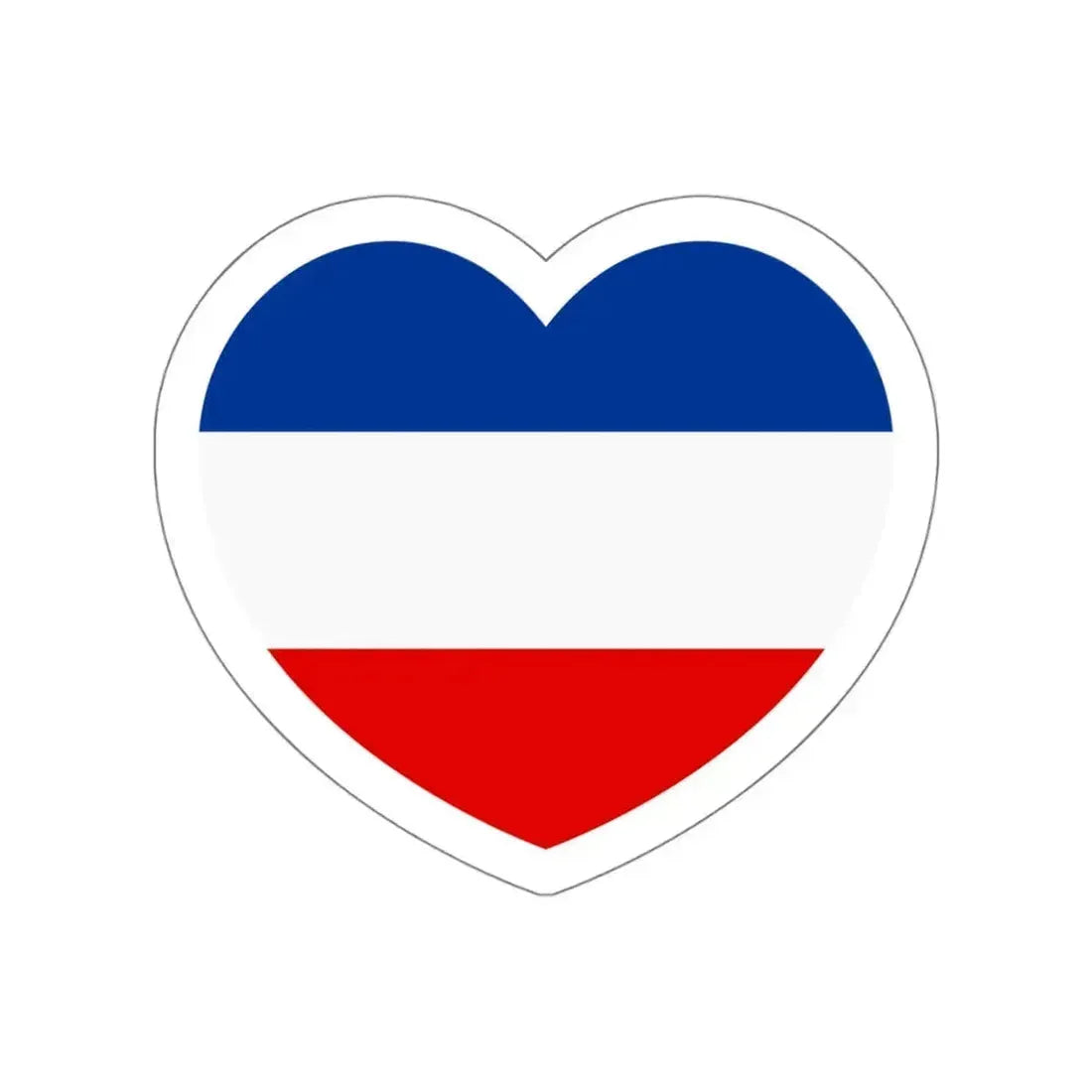 Heart Flag of Serbia and Montenegro - STICKER Vinyl Die-Cut Decal White Die-Cut 6 Inch - The Sticker Space