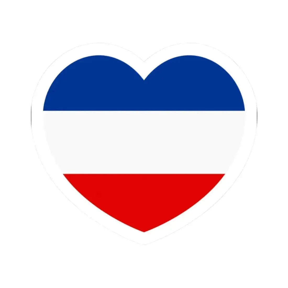 Heart Flag of Serbia and Montenegro - STICKER Vinyl Kiss-Cut Decal 2 Inch White - The Sticker Space