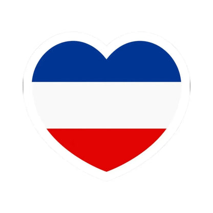 Heart Flag of Serbia and Montenegro - STICKER Vinyl Kiss-Cut Decal 2 Inch White - The Sticker Space