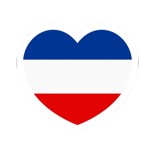 Heart Flag of Serbia and Montenegro - STICKER Vinyl Kiss-Cut Decal 2 Inch White - The Sticker Space