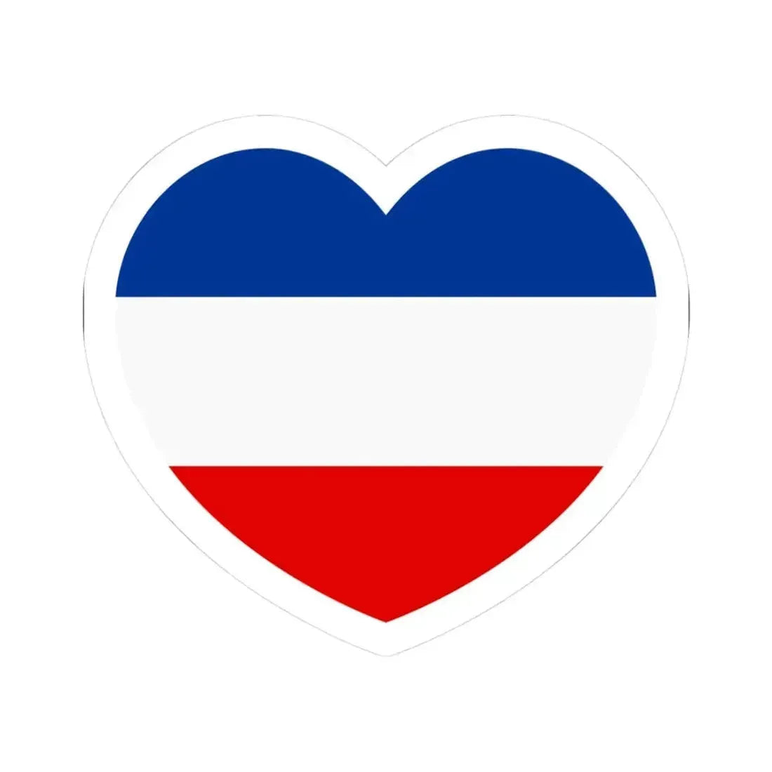 Heart Flag of Serbia and Montenegro - STICKER Vinyl Kiss-Cut Decal 3 Inch White - The Sticker Space