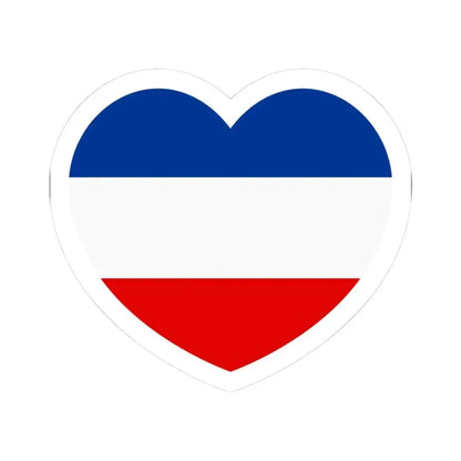 Heart Flag of Serbia and Montenegro - STICKER Vinyl Kiss-Cut Decal 3 Inch White - The Sticker Space
