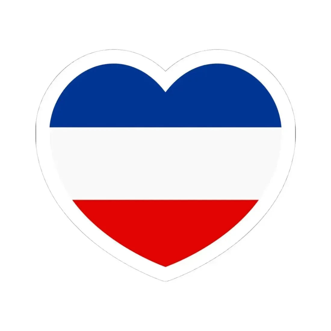 Heart Flag of Serbia and Montenegro - STICKER Vinyl Kiss-Cut Decal 4 Inch White - The Sticker Space