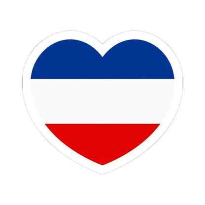 Heart Flag of Serbia and Montenegro - STICKER Vinyl Kiss-Cut Decal 4 Inch White - The Sticker Space