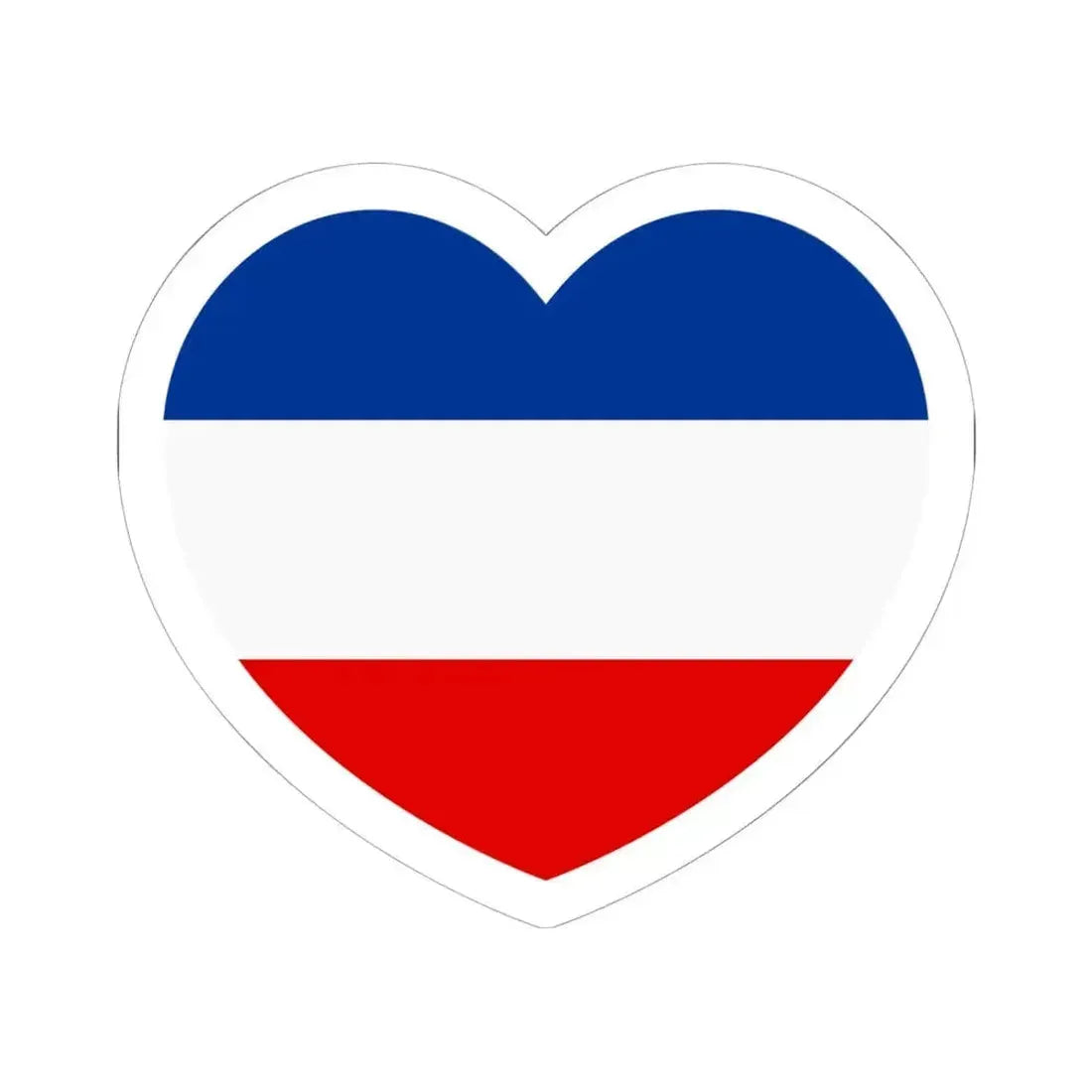 Heart Flag of Serbia and Montenegro - STICKER Vinyl Kiss-Cut Decal 6 Inch White - The Sticker Space