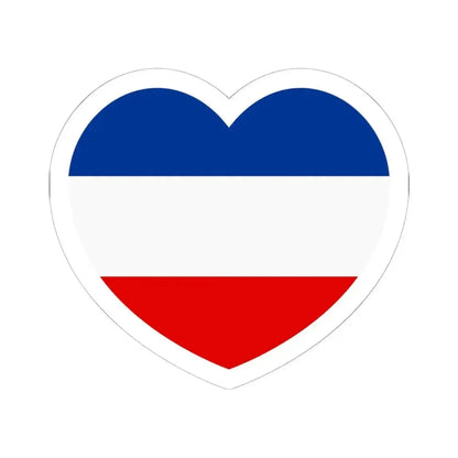 Heart Flag of Serbia and Montenegro - STICKER Vinyl Kiss-Cut Decal 6 Inch White - The Sticker Space