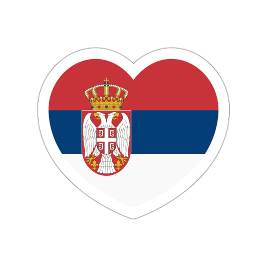 Heart Flag of Serbia - STICKER Vinyl Die-Cut Decal-White-The Sticker Space