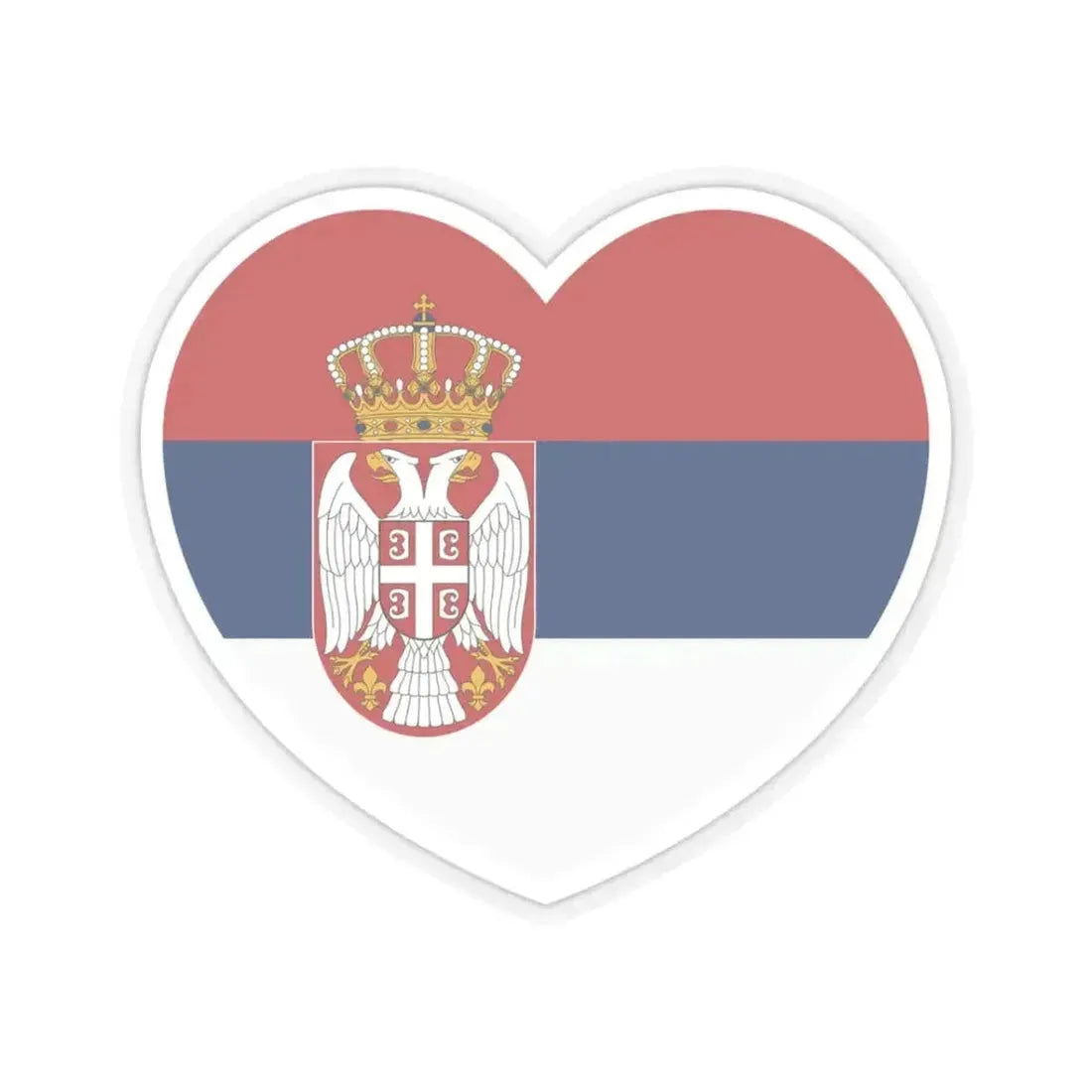 Heart Flag of Serbia - STICKER Vinyl Kiss-Cut Decal 3 Inch Transparent - The Sticker Space